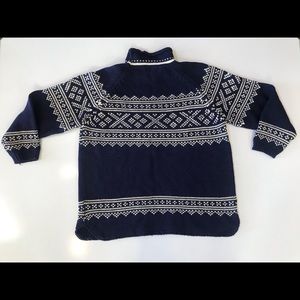 Eddie Bauer Blue oversized Fair Isle Sweater M.